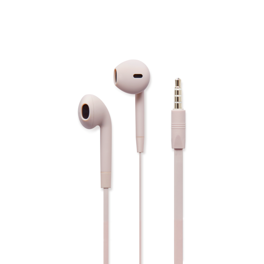 Classic Fit Earbuds 3.5mm, Matte Pink